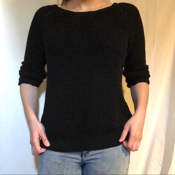 Black cotton sweater - Picture 3 of 4